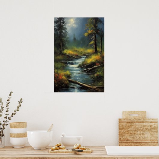 風化したささやき、古代の森 ポスター (キッチン)