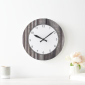 風化したカントリーウッドグレーの数 ラージ壁時計 (ホーム)