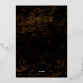 風化したグランジ羊皮紙のテクスチ空白のャ 箔招待状 (裏面)