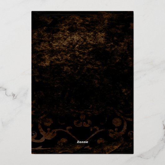 風化したグランジ羊皮紙のテクスチ空白のャ 箔招待状 (裏面)