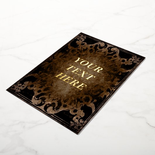 風化したグランジ羊皮紙のテクスチ空白のャ 箔招待状 (回転した状態)