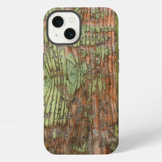 風化したグリーンの納屋の木材 iPhoneケース (裏面)