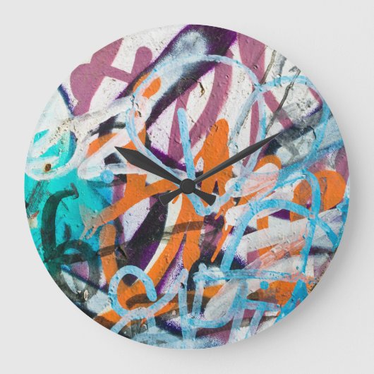 風化したコンクリートの壁、グラニーな質感。 ラージ壁時計 (正面)