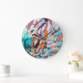 風化したコンクリートの壁、グラニーな質感。 ラージ壁時計 (ホーム)