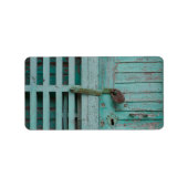 風化したターコイズのドア ラベル (正面)