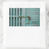 風化したターコイズドア 長方形シール (バッグ)