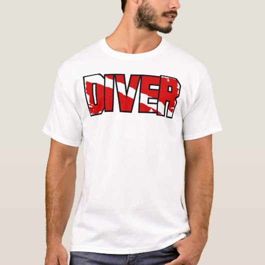 風化したダイバーダウン旗 Tシャツ (正面)