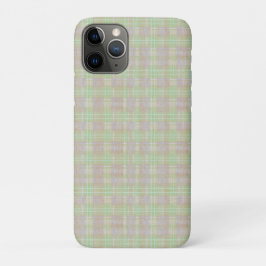風化したニュートラルセージのチェック柄 iPhone 11 PROケース