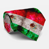 風化したビンテージのメキシコ国旗 ネクタイ (ロール)