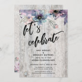 風化したボード花ライトレッツ祝ー 招待状 (正面/裏面)