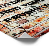 風化したレンガの上に引用文ポスターを追加するデザイン ポスター (角)