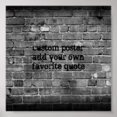 風化したレンガの上に引用文ポスターを追加するデザイン ポスター (正面)