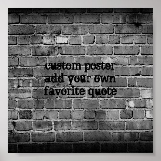 風化したレンガの上に引用文ポスターを追加するデザイン ポスター (正面)