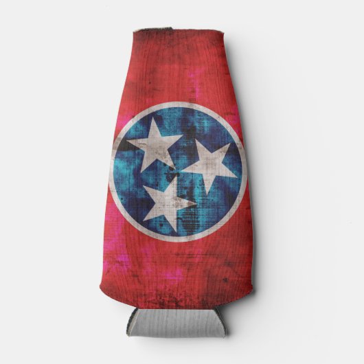 風化したヴィンテージテネシー州旗 ボトルクーラー (正面)