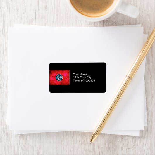 風化したヴィンテージテネシー州旗 ラベル (インサイチュ)