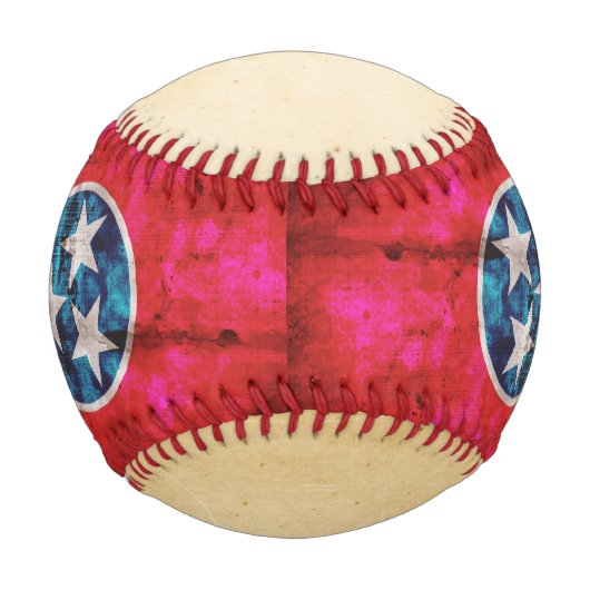 風化したヴィンテージテネシー州旗 野球ボール (正面)