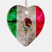 風化したヴィンテージメキシコ国旗 セラミックオーナメント (右)