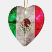 風化したヴィンテージメキシコ国旗 セラミックオーナメント (左)