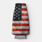 風化したヴィンテージ米国国旗 ボトルクーラー (正面)