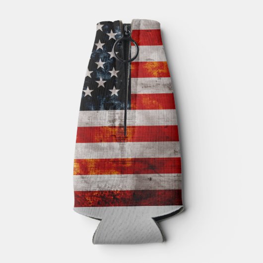 風化したヴィンテージ米国国旗 ボトルクーラー (裏面)