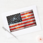 風化したヴィンテージ米国国旗 長方形シール (封筒)