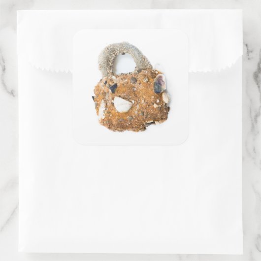 風化した南京錠 スクエアシール (バッグ)