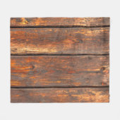 風化した古い厚板の背景テキスト要約 フリースブランケット (正面(横))