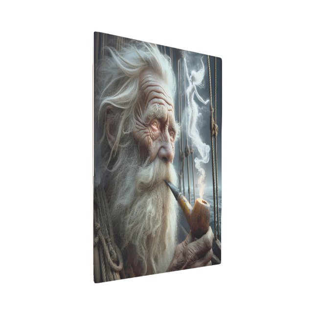 風化した古い船乗り喫煙パイプ メタルプリント (3/4)