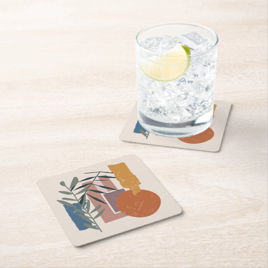 風化した形と茎 スクエアペーパーコースター (インサイチュ)