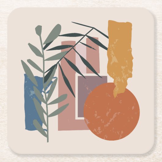 風化した形と茎 スクエアペーパーコースター (正面)