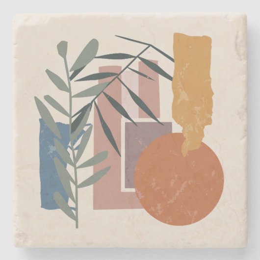 風化した形と茎 ストーンコースター (正面)