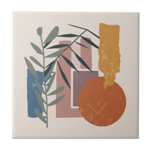 風化した形と茎 タイル (正面)