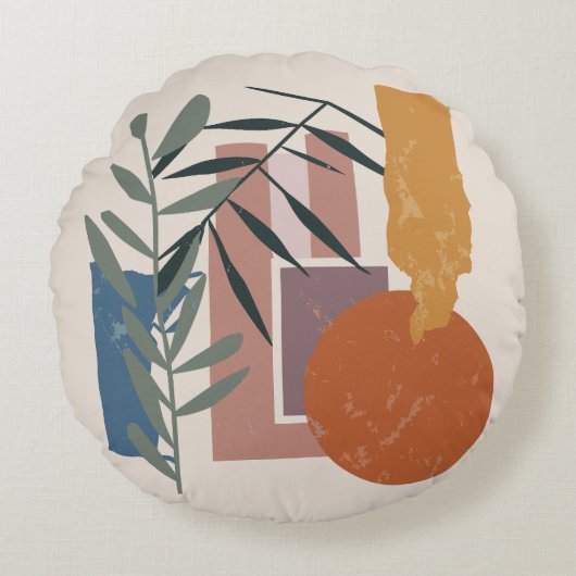 風化した形と茎 ラウンドクッション (正面)