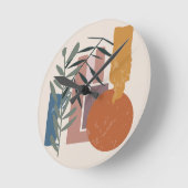 風化した形と茎 ラウンド壁時計 (傾斜)