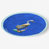 風化した木のアヒル ペーパープレート (アングル)