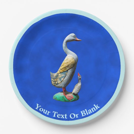 風化した木のアヒル ペーパープレート (正面)