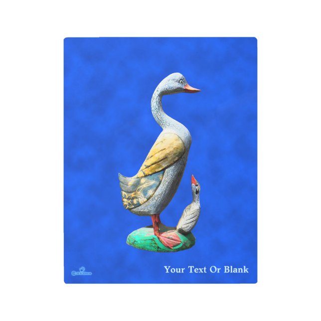 風化した木のアヒル メタルプリント (正面)