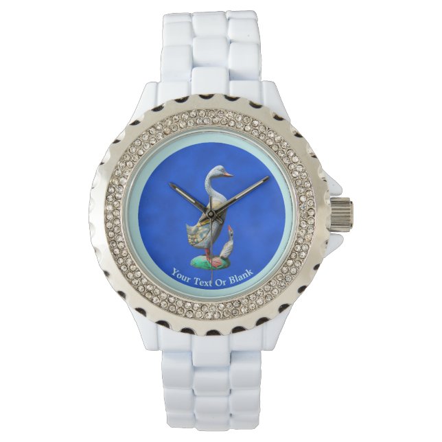 風化した木のアヒル 腕時計 (正面)