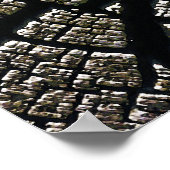 風化した木の成長リングや輪アステカ遺跡記念碑 ポスター (角)