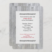 風化した木材の誕生日パーティー招待状 招待状 (正面/裏面)