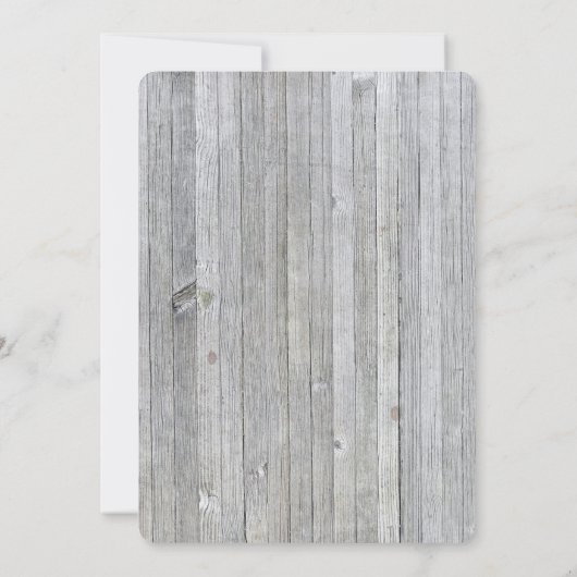 風化した木材の誕生日パーティー招待状 招待状 (裏面)