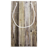 風化した木材ボードとパティナ素朴 スモールペーパーバッグ (裏面)