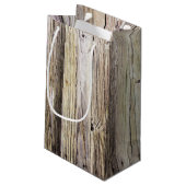 風化した木材ボードとパティナ素朴 スモールペーパーバッグ (裏面アングル)