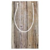 風化した木材ボードとパティナ素朴 スモールペーパーバッグ (正面)