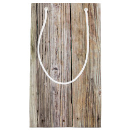 風化した木材ボードとパティナ素朴 スモールペーパーバッグ