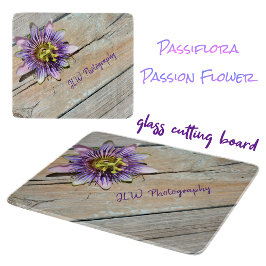 風化した木素朴ガラスのパッションフラワー カッティングボード