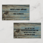 風化した木製のフェンスのピケと爪、 ネイル&ノット 名刺 (正面/裏面)