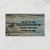 風化した木製のフェンスのピケと爪、 ネイル&ノット 名刺 (裏面)