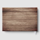 風化した木製バレル – ベビーブルーフラワー ゲストブック (裏面)