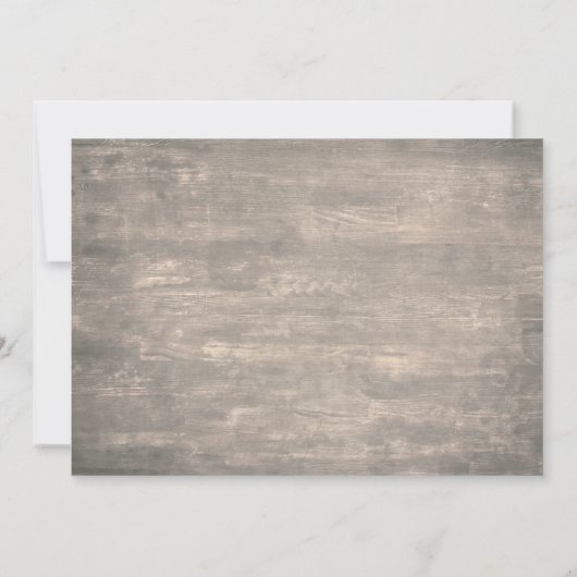 風化した板にワイルドフラワーズ 私たちはこっそりと逃げた 招待状 (裏面)